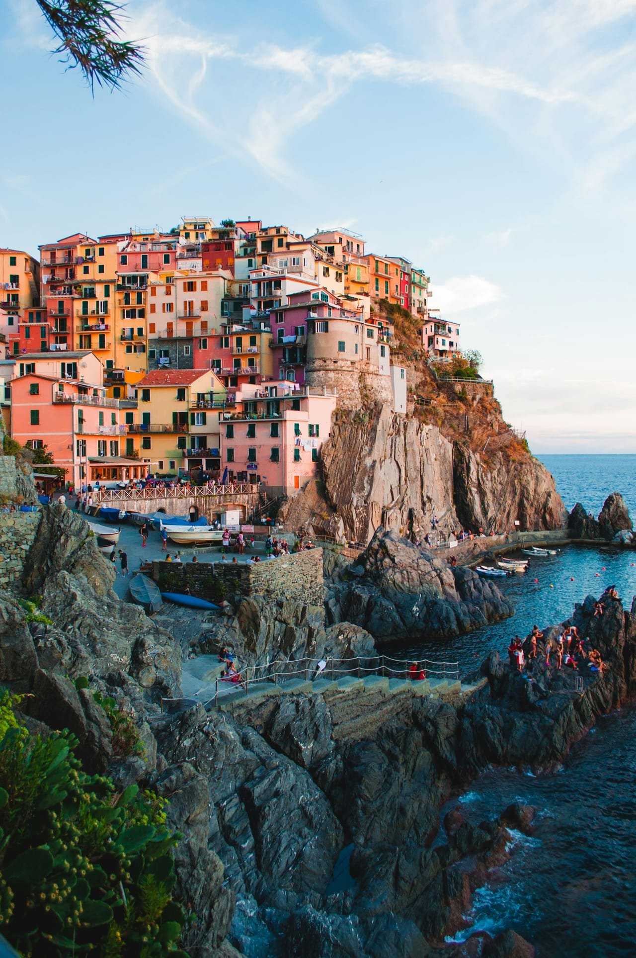 Colourful houses on the Riviera coast
